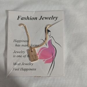 Gold "U" Initial Pendant Necklace